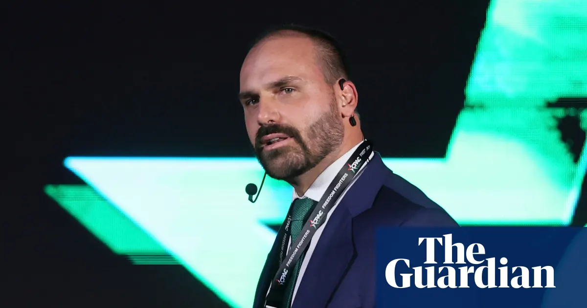 Eduardo Bolsonaro, syn byłego prezydenta Brazylii Jaira Bolsonaro, w Stanach Zjednoczonych.