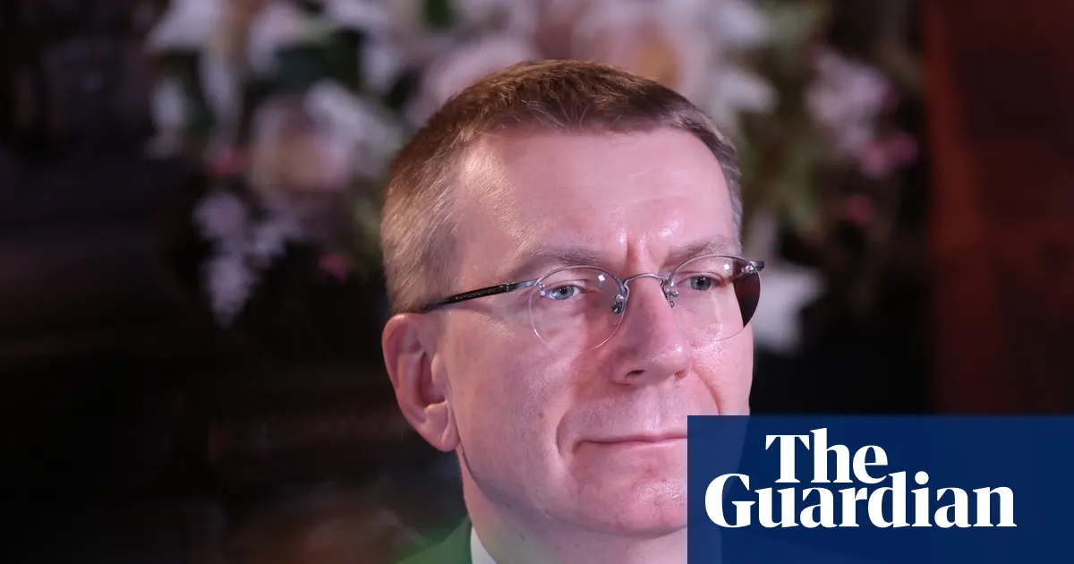 Prezydent Łotwy Edgars Rinkēvičs podczas oficjalnego wystąpienia