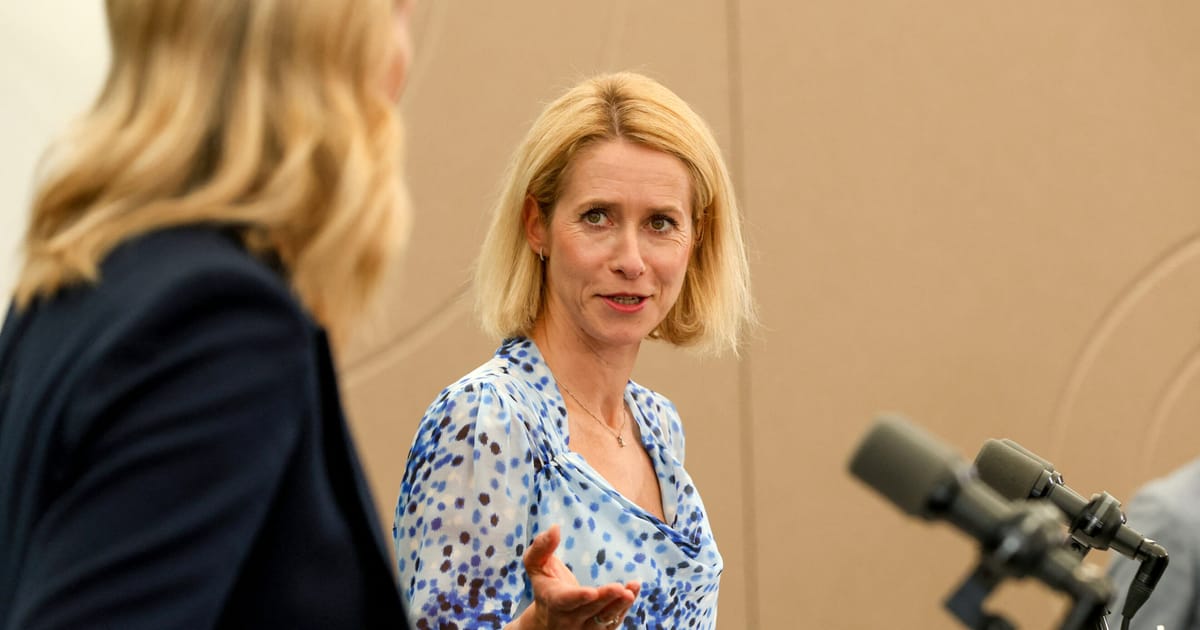 Kaja Kallas podczas spotkania ministrów spraw zagranicznych Unii Europejskiej