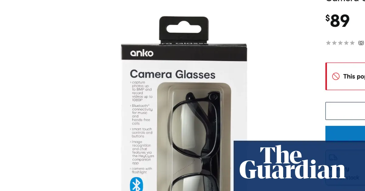 Inteligentne okulary Anko z kamerą sprzedawane przez australijską sieć Kmart